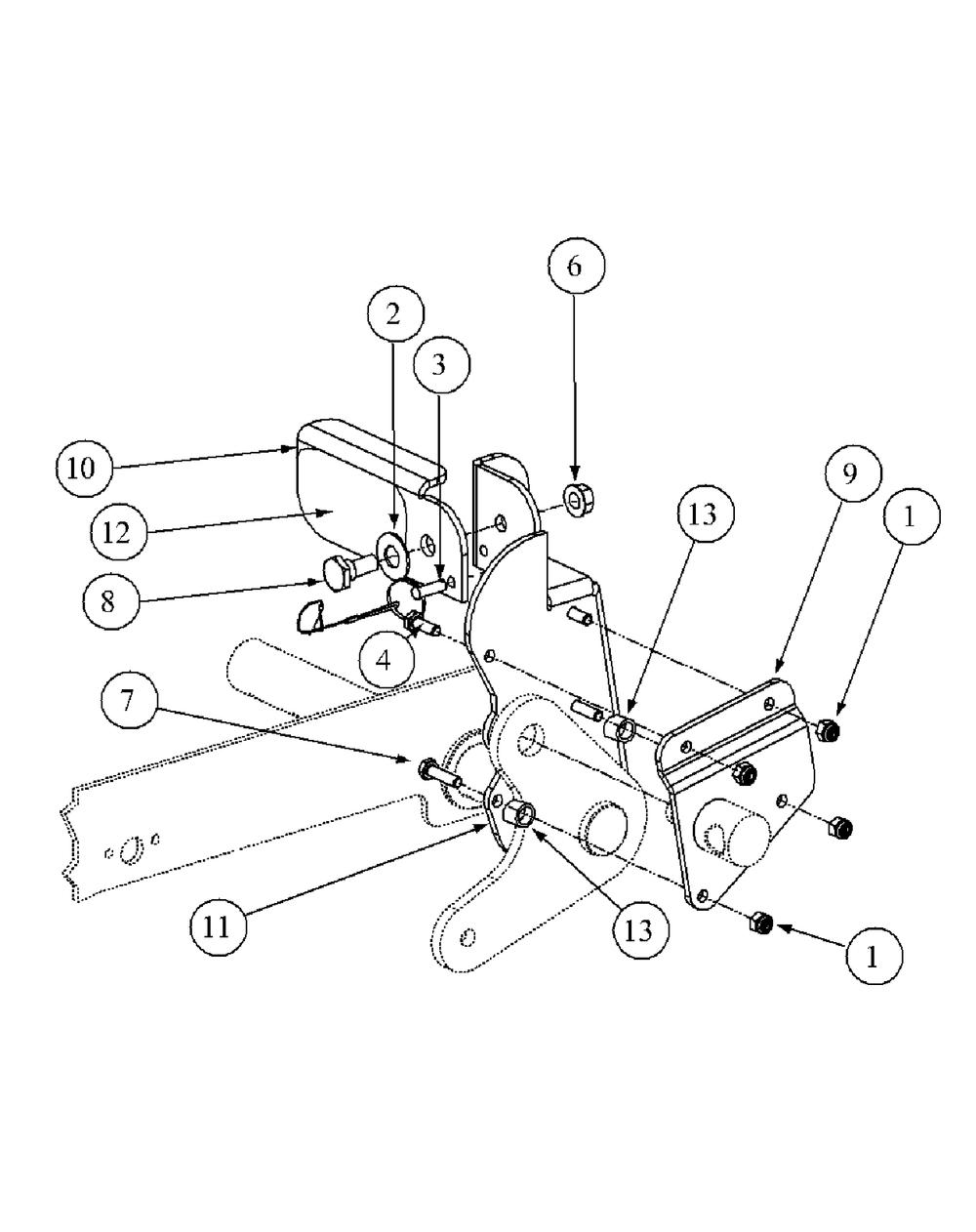 Foot Pedal Deck Lift Assembly Diagram and Parts List for M54-KW (53BB5DBW150-23-HP)(2003 1/2) Cub Cadet Lawn Tractor